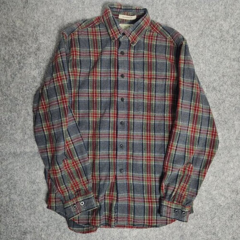 LL Bean Flannel Shirt Men S Traditional Fit Multicolor‎ Scotch Plaid Button Down